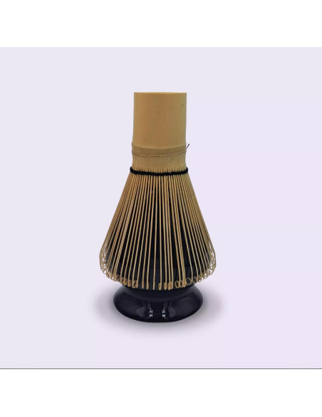 Portaescobas Matcha Kusenaoshi Negro fabricado en cerámica